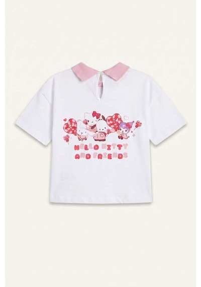 Defacto Hello Kitty Lisanslı And Friends Penye Kısa Kollu Beyaz Tişört Kız Bebek I0216a526auwt79 Beyaz-wt79