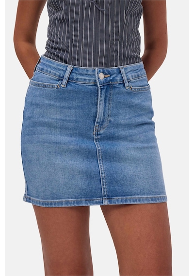 it's basic Kadın Mavi 2s6-4 Straight Mini Esnek Kumaş Denim Etek
