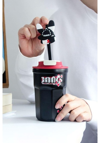 316 L Çelik Siyah 400 Ml Kahve El Termos Mug Cin484sy Çok Renkli