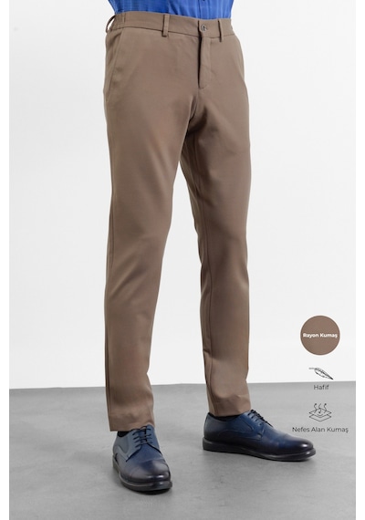 İmza Kahverengi Yan Cep Örme Slim Fit Esnek Jogger Pantolon 1003260173