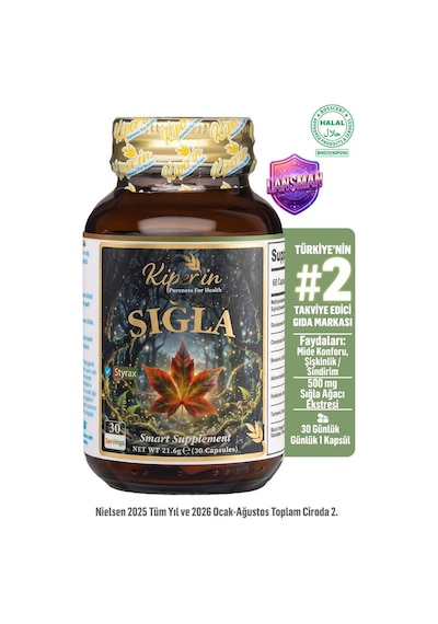 Kiperin Sığla | Sığla Ağacı Ekstresi | Mide ve Sindirim Desteği | 500mg | 30 Kapsül