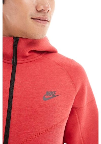 Nike Tech Fleece Full Zip Windrunner Hoodie Kapüşonlu Unisex Sweatshirt Kırmızı Kırmızı