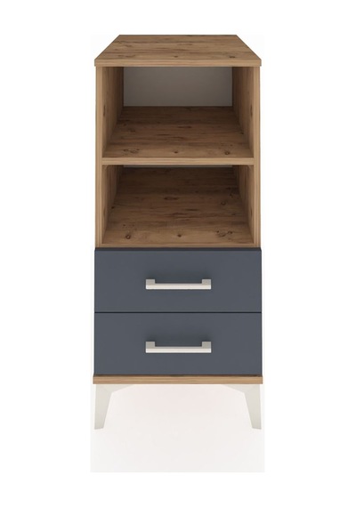 Kronos Komodin 2 Raflı 2 Çekmeceli 44x59x96 Çam-antrasit Atlas Çam