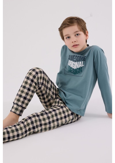 Arnetta Erkek Çocuk Yeşil Pijama Takımı Ar3510-c-v1