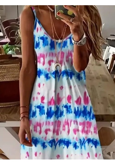 Veraura Lifestyle Kadın Askılı Tam Boy Süprem Elbise Desenli