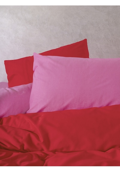 Cozy Home Popping Colors Tek Kişilik Lastikli Çarşaflı Nevresim Takımı Sage Kırmızı-fuşya