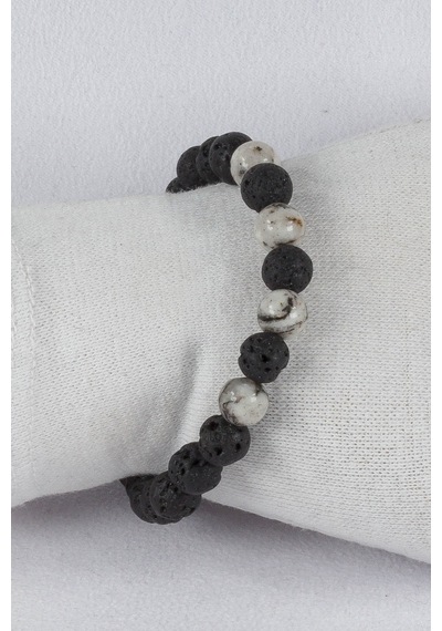 Lav Taşı Labradorit Taşı Kombinli Bileklik Blk0006 Çok Renkli
