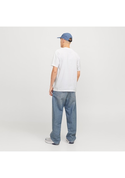 Jack & Jones Jack&jones Tarmac Camo Front Crew Neck Erkek Beyaz Yuvarlak Yaka Tişört Beyaz