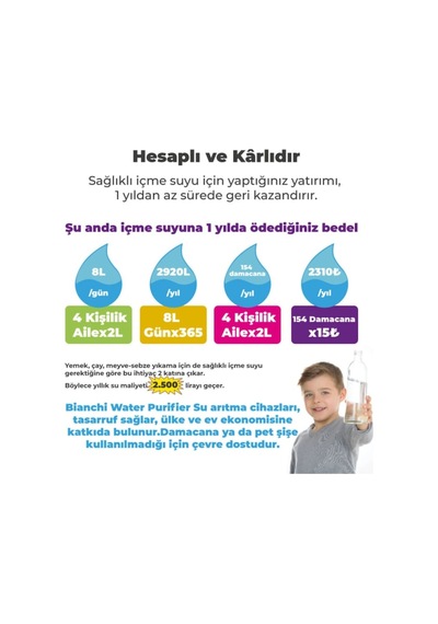 8 Aşamalı Pompalı Alkali-Detox Su Arıtma Cihazı