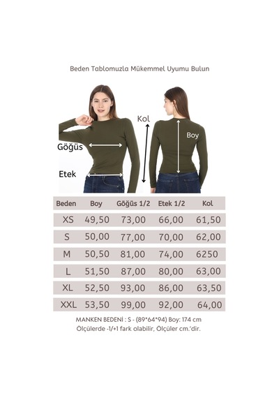 Penyebizden Likralı Pamuk Crop Tişört -slim Fit-haki
