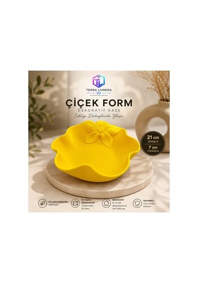 Çiçek Form Dekoratif Kase 21x21 Cm