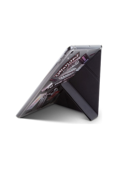 Apple Uyumlu iPad 10.2 2021 9.nesil Kılıf Skinarma Sticker Tasarımlı Arkası Şeffaf Standlı Mageru Kılıf