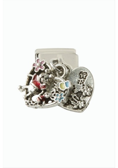 - 528 - Sallatılı Çelik Charm - - Novapazr - Gümüş Rengi