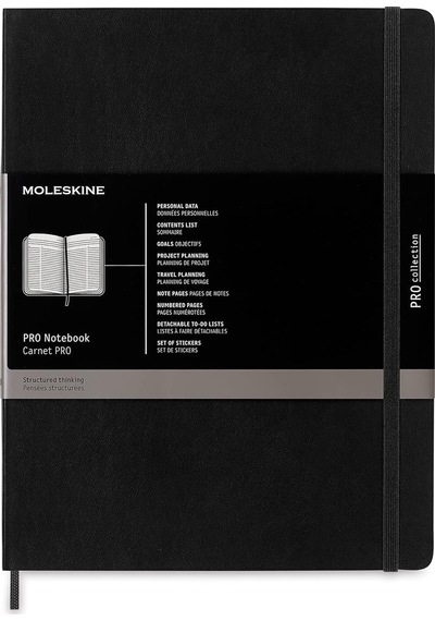 Moleskine Pro Defter Xl Boy Siyah Yumuşak Kapak Çok Renkli