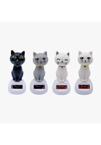 Güneş Enerjili Solar Sallanan Kedi Figürü