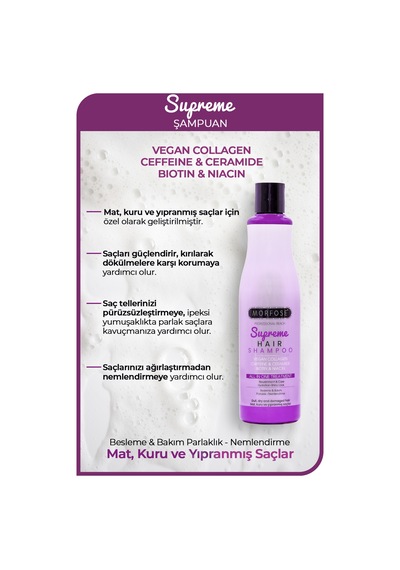 Morfose Morfose Supreme Saç Şampuanı 500 Ml - Besleme, Bakım Ve Parlaklık