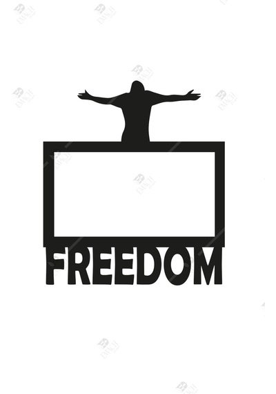 Freedom Temalı Çiftli Priz Çerçevesi Dekorasyon