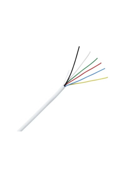 Mekas 6x0,22 Mm Lıycy Diafon Kablosu Beyaz 6 Damarlı 25 Metre