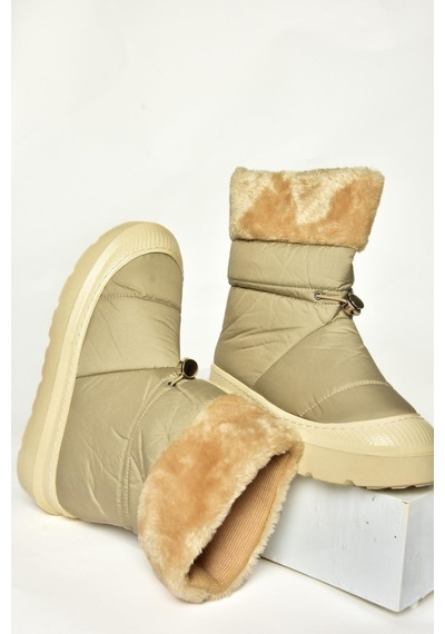 Fox Shoes T476434004 Bej Kumaş Kadın Bot Bej-kumaş Bej