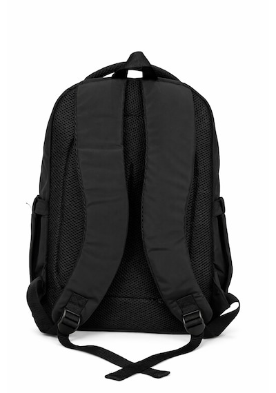 Beşiktaş Lisanslı 3 Bölmeli Siyah Paraşüt Kumaş Sırt Çantası - Laptop Bölmeli Okul Çantası