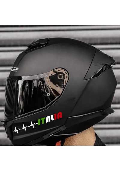 Kalp Ritimli Italy Yazı Sticker - Araba Oto Motosiklet Cam Sticker - 00078 60 Cm