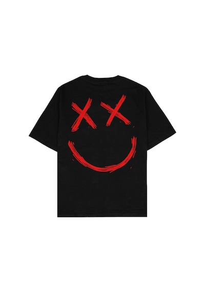 Adrift Hellboy Beyaz Oversize Unisex T-shirt Siyah