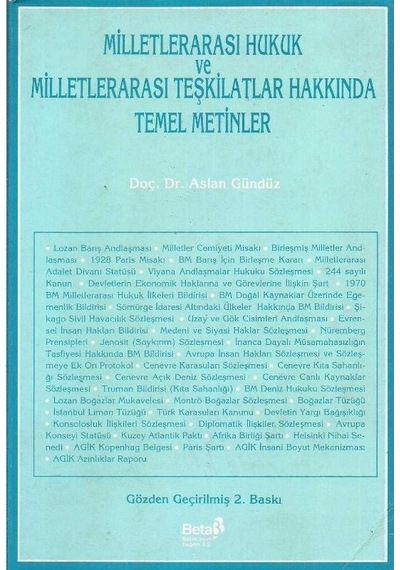 Milletlerarası Hukuk Ve Milletlerarası Teşkilatlar Hakkında Temel Metinler - Aslan Gündüz