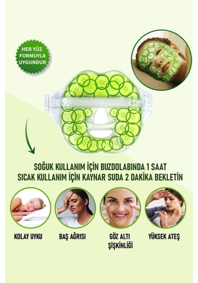 Salatalık Yüz Maske Jel Sıcak Soğuk Kullanım