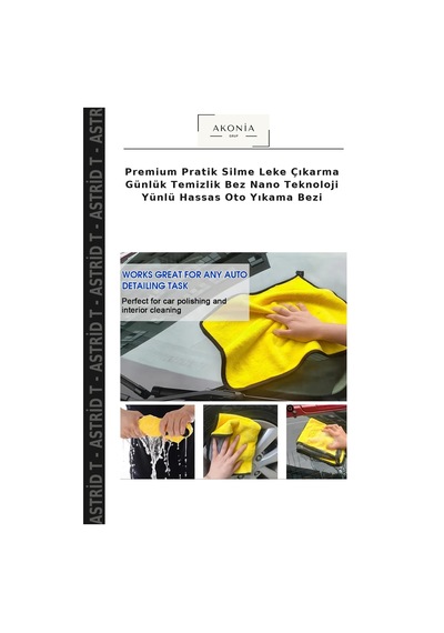 Premium Pratik Silme Leke Çıkarma Günlük Temizlik Bez Nano Teknoloji Yünlü Hassas Oto Yıkama Bezi