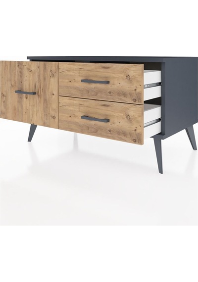 Hyperion Şifonyer 3 Çekmeceli 88x44x48 Antrasit-antrasit/çam Antrasit/çam Hyperion Şifonyer 3 Çekmeceli 88x44x48 Antrasit-antrasit/çam Antrasit/çam