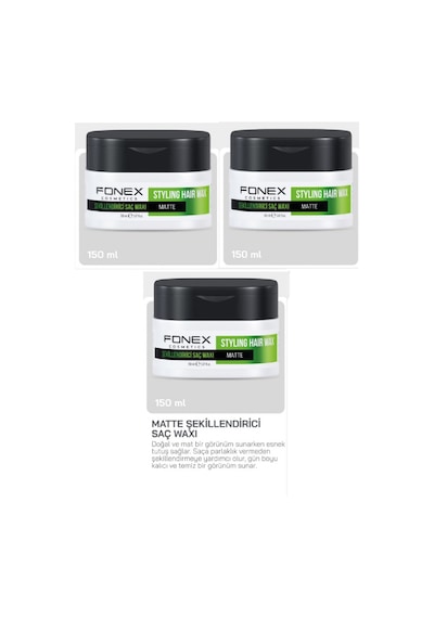 Fnx Matte Effect Doğal Mat Görünüm Wax 3 x 150 ML