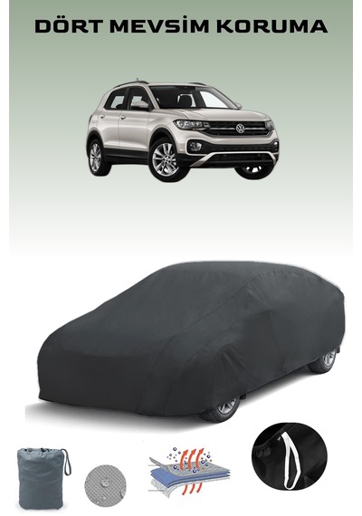 Siyah Volkswagen T-cross Araba Brandası, Oto Örtüsü, Araba Çadırı Siyah