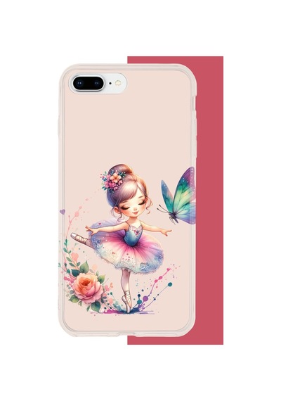 İphone 7 Plus-8 Plus Uyumlu Minik Balerin1 Uv Baskılı Silikon Kılıf Renkli