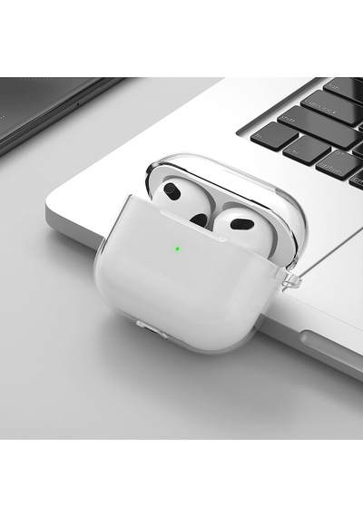 Airpods 3 İle Uyumlu 2021 Şeffaf Cyrstal Clear Ultra Berrak Silikon Kılıf - Alt Üst Ayrı Airpods 3 2021