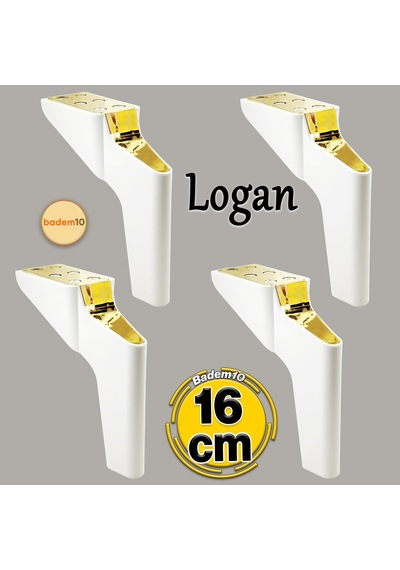 Logan 4 Adet Set 16 Cm Beyaz Altın Mobilya Tv Ünitesi Koltuk Kanepe Destek Ayağı Ayakları M8 Civata 6395751