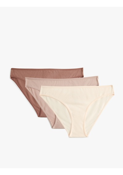 Koton Brief Külot 3'lü Çok Renkli Lila 5wlk30018mk Lila