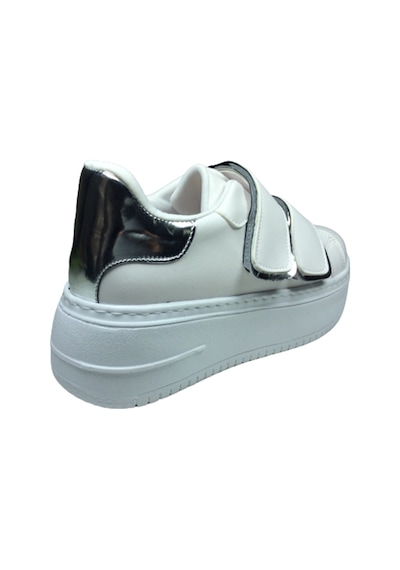 Womenly Moda 2001 Beyaz Cırtlı Kadın Sneaker Spor Ayakkabı Beyaz