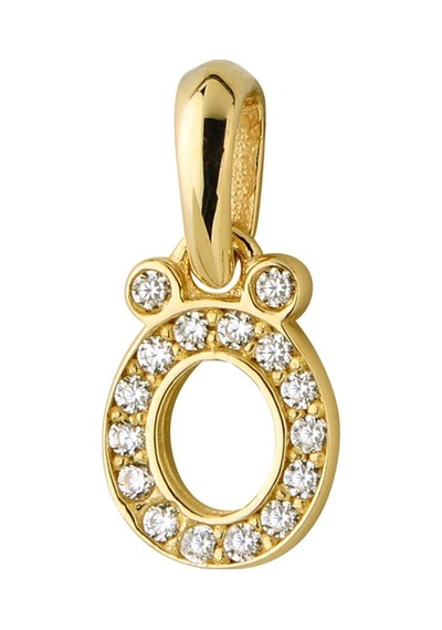 Goldkupe 14 Ayar Altın Ö Harfi Taşlı Kolye Ucu 0,50 Gr-6347 Altın