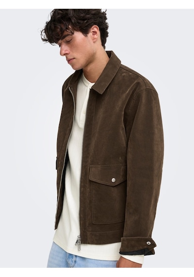 Only & Sons Jack Jones Only&sons Erkek Kahve Süet Ceket 22038798 Kahverengi
