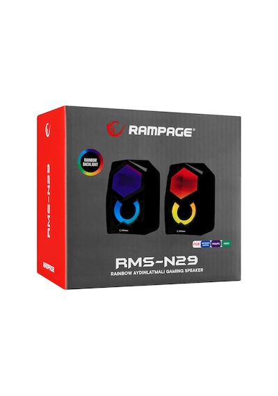 Rampage RMS-N29 2.0 6W USB Aydınlatmalı Gaming Oyuncu Hoparlör
