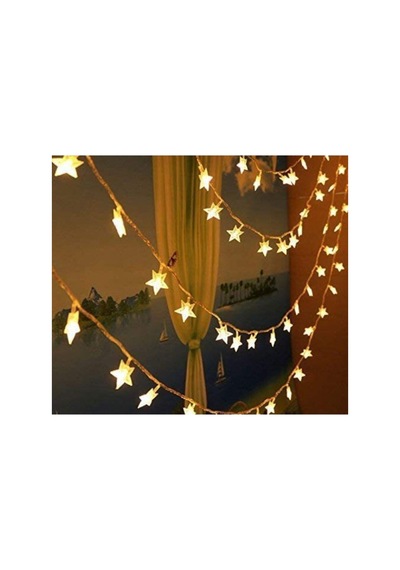 Dekoratif 5 Metre Fişli 20 Yıldızlı Yıldız Ip Led Işık - Star Led Yılbaşı Süsü