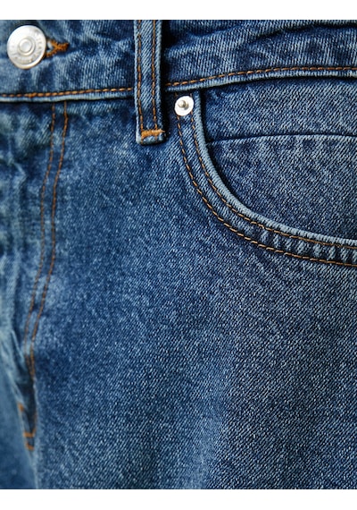 Koton Mom Jean Normal Bel Dar Kesim Dar Paça Pantolon Orta İndigo 1yak47253md