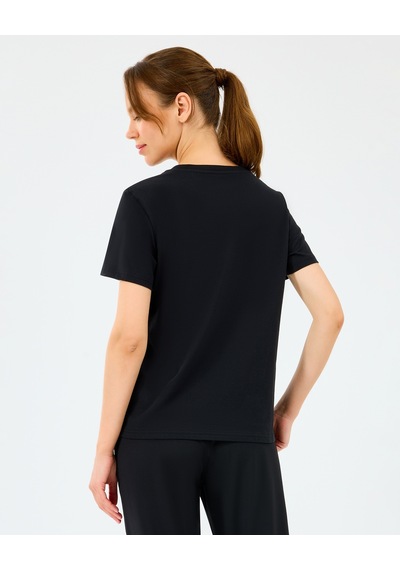 Skechers W Light Fabric T-shirt Kadın Siyah Tshirt S2520239-3817 Siyah