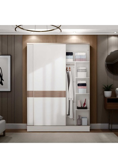Milano Sürgülü Gardırop - Vizon/zebra 160x223x60 Cm
