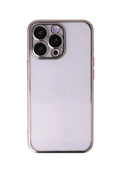 Apple iPhone Uyumlu  14 Pro Max Uyumlu Kılıf Lensli Silikon - Gold