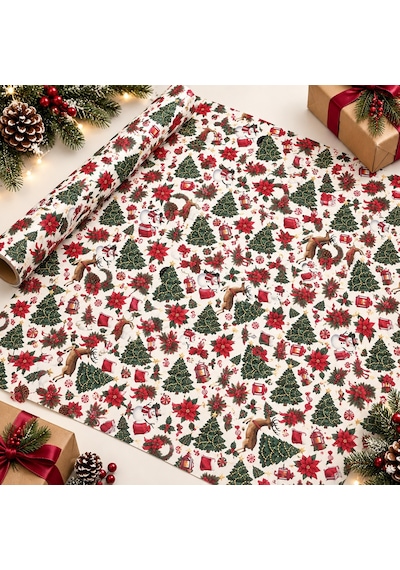 Yılbaşı Hediye Paketleme Kağıdı 25x35 Cm 1 Adet Yılbaşı Temalı Hediye Ambalaj Ve Süsleme Kağıdı