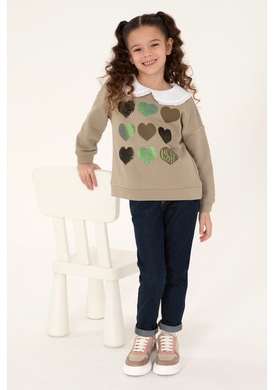 U.s. Polo Assn. Kız Çocuk Açık Haki Sweatshirt 50317879-vr183 Acık Hakı
