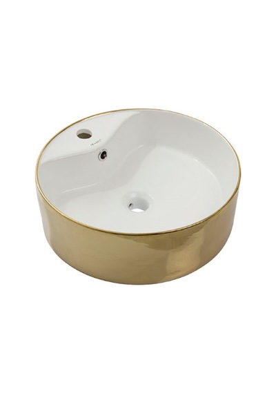 Newarc Batarya Delikli Lavabo Dışı Altın İçibeyaz Beyaz/altın