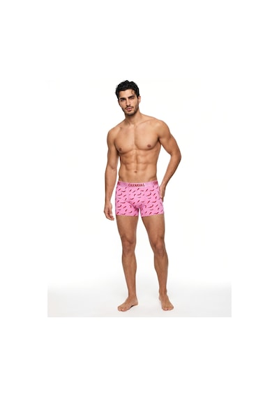 Carnaval Socks Acı Biber Desenli Erkek Boxer Pamuklu Likralı Parlak Lastikli Kutulu Pembe Çoklu