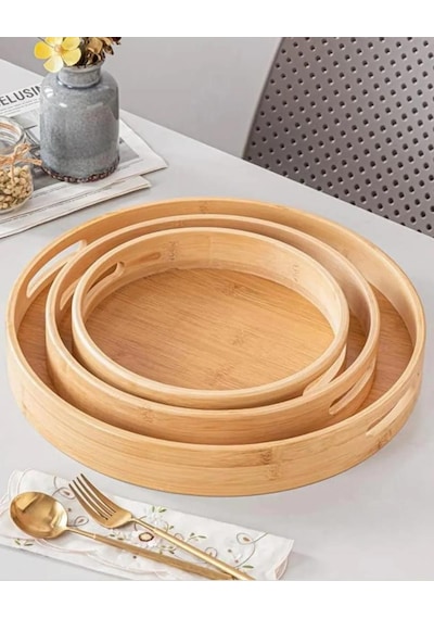 Kapris Home 3'lü Bambu Tepsi Kap-116